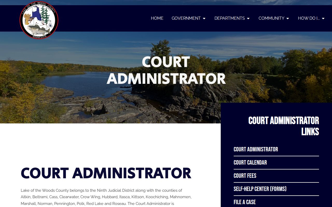 Lake of the Woods County Court Administration record categories and warrant issuance statement
