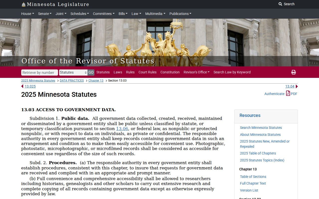 Minnesota public data inspection and copy rule for Lake of the Woods County warrant records
